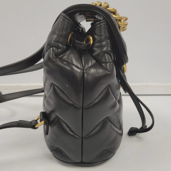(75520-1) Gucci Marmont Black Backpack - Picture 5 of 15